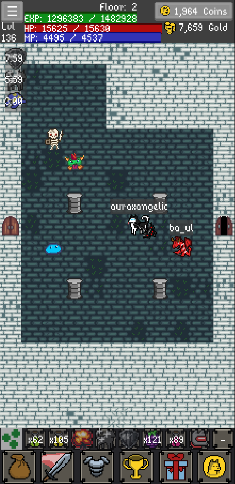 Two doggos exploring a dungeon floor together